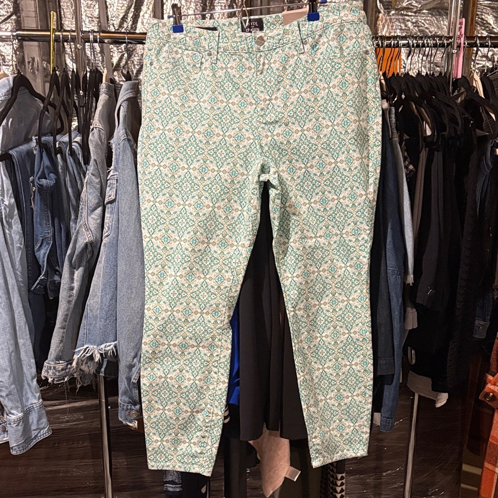 NYDJ Mint Patterned Ankle Jeans